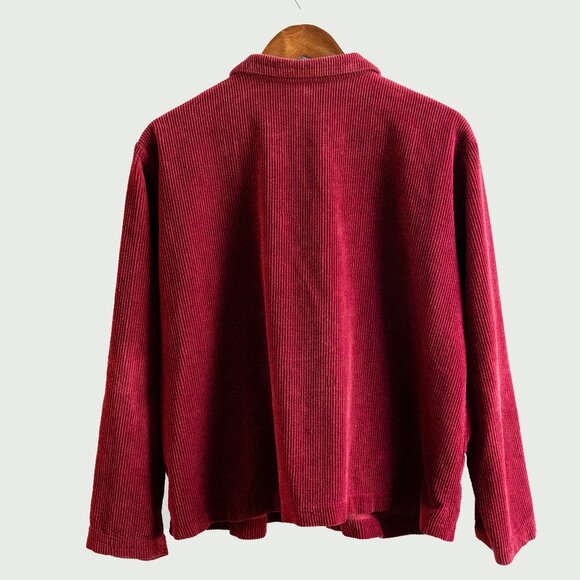 CP Shades Vintage Boxy Oversized Chunky Red Corduroy Jacket - Picture 2 of 5